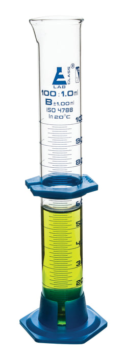 Measuring cylinder, 100ML - class b - detachable, plastic hexagonal