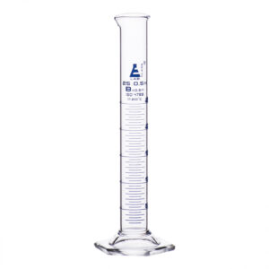 Graduated Cylinder, 25ml - Class B - Blue Graduations, Hexagonal Base