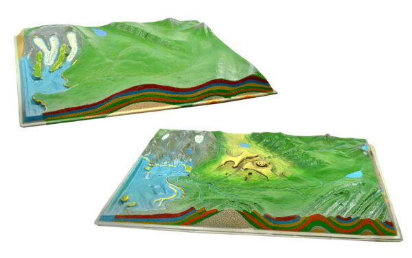 Comparative Terrain Landform Models 23.5" Set of 2 - Full Color