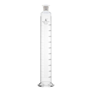 Measuring Cylinder, 2000ml - Class B - 34/35 Polypropylene Stopper - Round Base, White Graduations - Borosilicate Glass - Eisco Labs