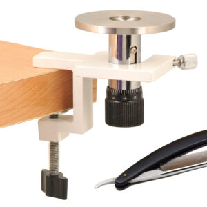 Hand & Table Microtome, 10 Microns per Click - For Section Cutting - Includes Wooden Storage Case & Cutting Razor - Eisco Labs