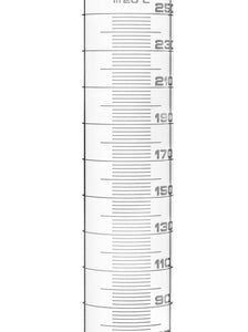 Graduated Cylinder, 250ml - Class B - White Graduations, Hexagonal Base