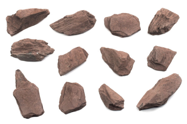 12 Pack - Raw Red Slate Metamorphic Rock Specimens - Approx. 1"
