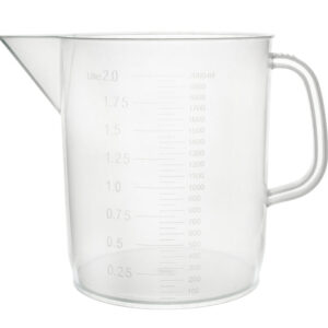 Measuring Jug, 2000ml - Short Form, Euro Design - Polypropylene Plastic - Raised Graduations