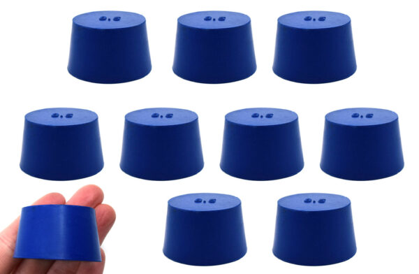 10PK Neoprene Stoppers, Solid - ASTM - Size: #8.5 - 36mm Bottom, 43mm Top, 25mm Length