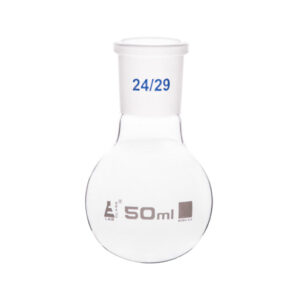 Florence Boiling Flask, 50ml - 24/29 Interchangeable Joint - Borosilicate Glass - Round Bottom - Eisco Labs