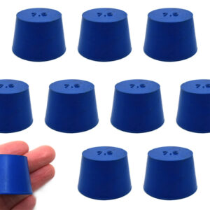 10PK Neoprene Stoppers, Solid - ASTM - Size: #7.5 31mm Bottom, 39mm Top, 25mm Length