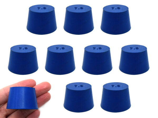 10PK Neoprene Stoppers, Solid - ASTM - Size: #7.5 31mm Bottom, 39mm Top, 25mm Length