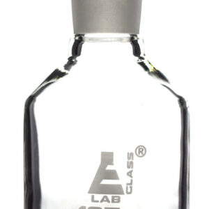 Reagent Bottle, Borosilicate Glass, Narrow Mouth with Interchangeable Hexagonal hollow glass Stopper - 125ml - Eisco Labs