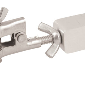 Universal Steel Clamp with Holder - One Flat Jaw, One 'V' Shaped Jaw - Eisco Labs