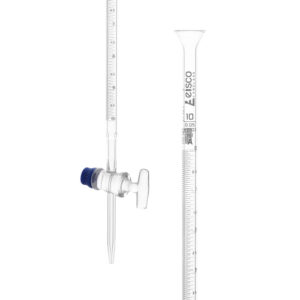 Burette, 10mL - Class A - Glass Stopcock - White Graduations - Borosilicate Glass - Eisco Labs