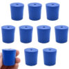 Neoprene Stoppers, 1 Hole - Blue - Size: 27mm Bottom, 31mm Top, 32mm Length - Pack of 10