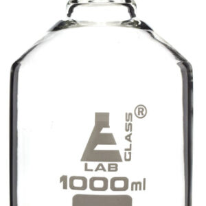 Reagent Bottle, Borosilicate Glass, Narrow Mouth with Interchangeable Hexagonal hollow glass Stopper - 1000ml - Eisco Labs