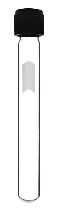 Culture Tube with Screw Cap, 5mL - 12x100mm - Marking Spot - Round Bottom - Borosilicate Glass