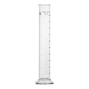 Graduated Cylinder, 2000ml - Class B - White Graduations, Hexagonal Base