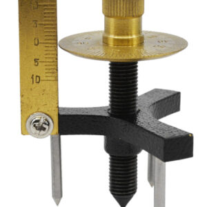 Spherometer, 2.5 Inch - 40mm Brass Dial Head - Includes 3 Stainless Steel Legs - 1mm Pitch, 0-10mm Micrometer Scale - For Use in Measuring the Radius of Curvature of Spherical Lenses - Eisco Labs