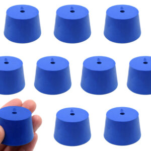 10PK Neoprene Stoppers, 1 Hole - ASTM - Size: #8 - 33mm Bottom, 41mm Top, 25mm Length