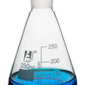 Erlenmeyer Flask with 24/29 Joint, 250ml - 50ml White Graduations - Interchangeable Screw Thread Joint - Borosilicate Glass - Eisco Labs