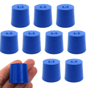 10PK Neoprene Stoppers, Solid - ASTM - Size: #5.5 24mm Bottom, 28mm Top, 25mm Length