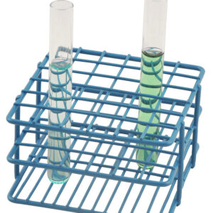 Blue Epoxy Coated Steel Wire Test Tube Rack, 36 Holes, Outer Diameter permitted of tubes 10-13mm or less , 6 X 6 Format