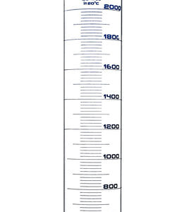 Measuring Cylinder, 2000ml - ASTM Class B Tolerance ±20.00ml - Polypropylene Stopper, 34/35 - Hexagonal Base - Blue Graduations - Borosilicate 3.3 Glass - Eisco Labs
