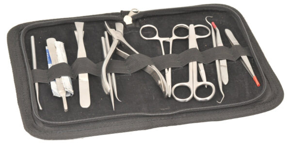Dissection Set Instructor 12 Pcs - Stainless Steel - Leather Storage Case