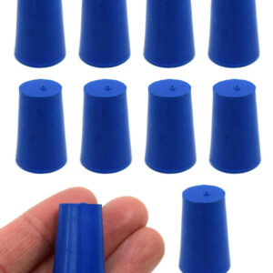 10PK Neoprene Stoppers, Solid - ASTM - Size: #0 13mm Bottom, 17mm Top, 25mm Length