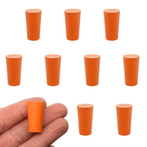 10PK Rubber Stoppers - Solid - 9mm Bottom 11.5mm Top 20mm Length