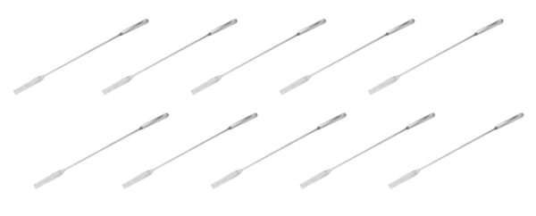 10PK Micro Spatula Spoons, 5.9" Stainless Steel - Flat & Scoop End