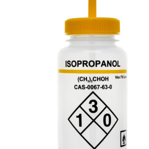 500ml Capacity Labelled Wash Bottle for Isopropanol - Color Coded Yellow - Self Venting, Low Density Polyethylene (Discontinued)