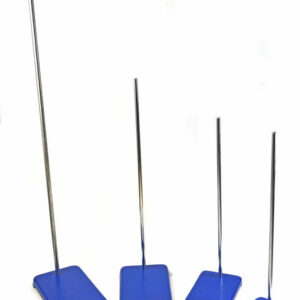8 Piece Set - Rectangular Retort Base & Rod Set, Various Sizes - Heavy Duty Cast Iron Bases & Stainless Steel Rods - Eisco Labs