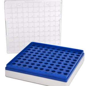 MCT Box - .5ml - 100 Holes - Polycarbonate Plastic - Printed Index on Lid
