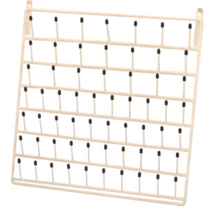 60 Peg Wall Mounted Laboratory Draining Rack, Vinyl Coated Steel, 3 Inch Long Pegs - Eisco Labs