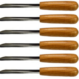 6PK Spatula Scoops with Wooden Handles, 10" - Stainless Steel