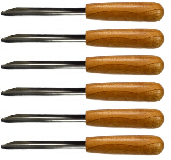 6PK Spatula Scoops with Wooden Handles, 10" - Stainless Steel