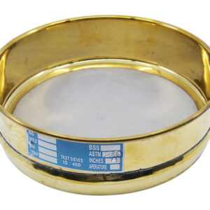 Test Sieve, 8 Inch - Full Height - ASTM No. 230 (63µm) - Brass Frame with Stainless Steel Wire Mesh - Eisco Labs