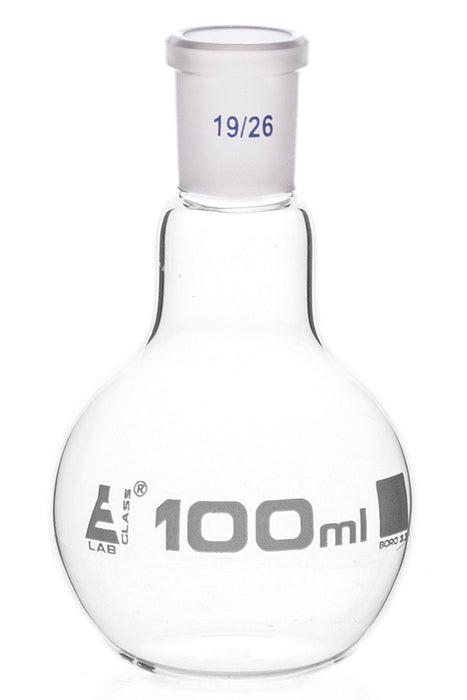 Florence boiling flask, 100ML - 19/26 joint, interchangeable - borosilicate