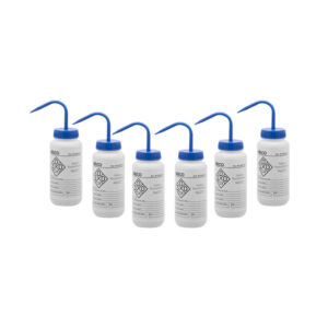 6PK Performance Plastic Wash Bottle,  Sodium Hypochlorite (Bleach), 500 ml - Labeled (2 Color)