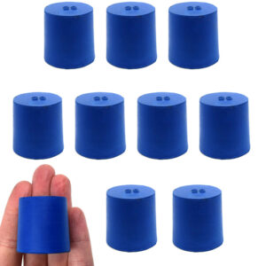 Neoprene Stoppers, Solid Blue - Size: 29mm Bottom, 31mm Top, 32mm Length - Pack of 10