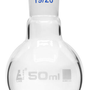 Florence Boiling Flask, 50ml - 19/26 Interchangeable Joint - Borosilicate Glass - Round Bottom - Eisco Labs