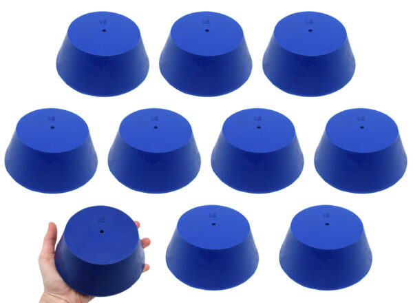 10PK Neoprene Stoppers, 1 Hole - ASTM - Size: #16 - 90mm Bottom, 127mm Top, 50mm Length