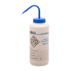 Performance Plastic Wash Bottle,  Sodium Hypochlorite (Bleach), 1000 ml - Labeled (2 Color)