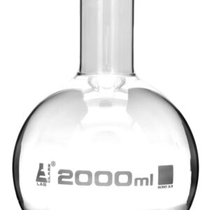 Boiling Flask, 2000ml - Borosilicate Glass - Flat Bottom, Narrow Neck - Eisco Labs