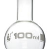 Boiling Flask, 100ml - Borosilicate Glass - Round Bottom, Narrow Neck (0.85" ID) - Eisco Labs