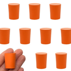 10PK Rubber Stoppers - Solid - 18mm Bottom 21mm Top 26mm Length
