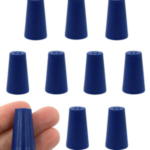 10PK Neoprene Stoppers, Solid - ASTM - Size: #000 - 8.2mm Bottom, 12.7mm Top, 25mm Length