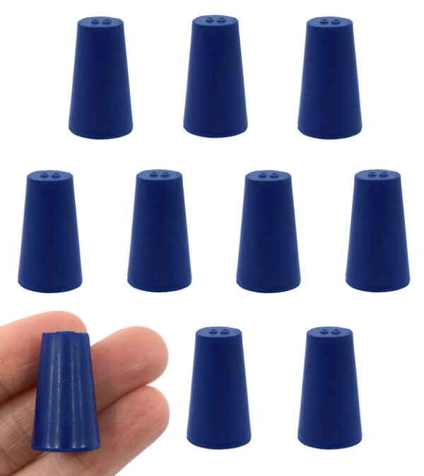10PK Neoprene Stoppers, Solid - ASTM - Size: #000 - 8.2mm Bottom, 12.7mm Top, 25mm Length