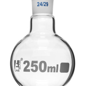 Boiling Flask with 24/29 Joint, 250ml - Flat Bottom, Interchangeable Screw Thread Joint - Borosilicate Glass - Eisco Labs