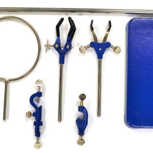 11 Piece Set - Rectangular Retort Stand, Rod, Bossheads, Clamps, and Rings - Eisco Labs