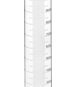 Graduated Cylinder, 1000ml - Class A - White Graduations, Round Base